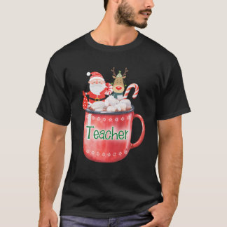 T-shirt Enseignant Noël Père Noël Sucre de canne Rudolph C