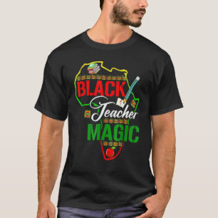 T-shirt Enseignant noir Magic Teacher Hommes Femmes Histoi