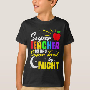 T-shirt Enseignant Par Jour Super Fatigué Par L'École D'En