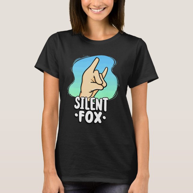 T-shirt Enseignant Silencieux Fox Pour Étudiant Tranquille (Devant)