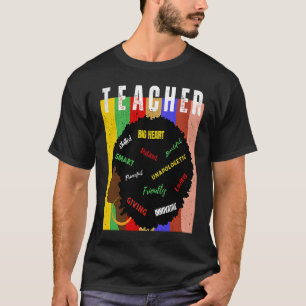 T-shirt Enseignant vintage Afro Noir Histoire Mois Africai