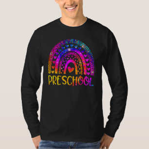 T-shirt Enseignante de maternelle Léopard Tie Dye Arc-en-c