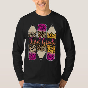 T-shirt Enseignante de troisième année  Crayon léopard Ren