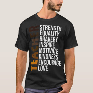 T-shirt Enseignante noire Afro Retro Mois de l'histoire no