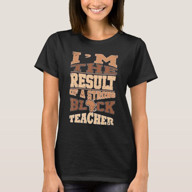 T-shirt Enseignante noire Afro Retro Mois de l'histoire no (Devant)