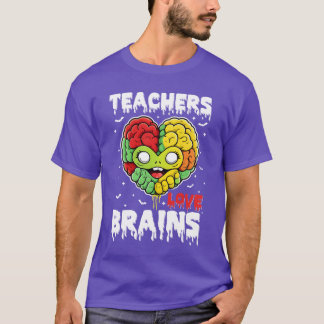T-shirt Enseignants Aimer les cerveaux Halloween Costumeri