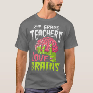 T-shirt Enseignants de 2e année Aimer Cerveaux Zombie Sall