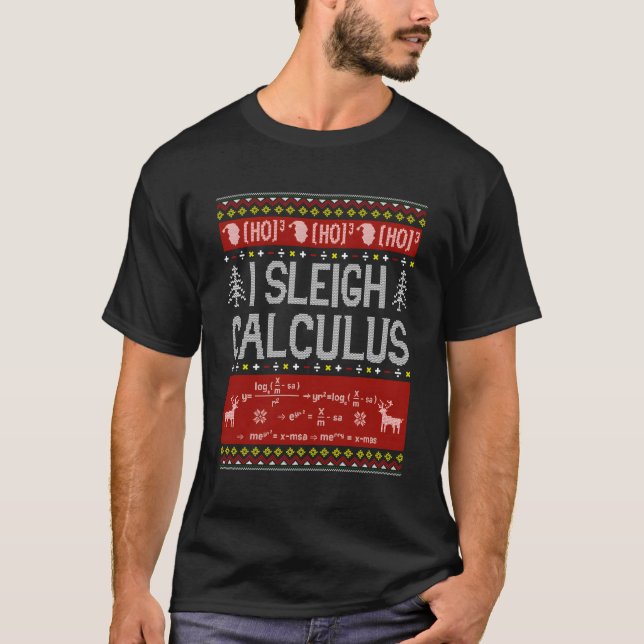 T-shirt Enseignants en mathématiques Je Sleigh Calculus la (Devant)