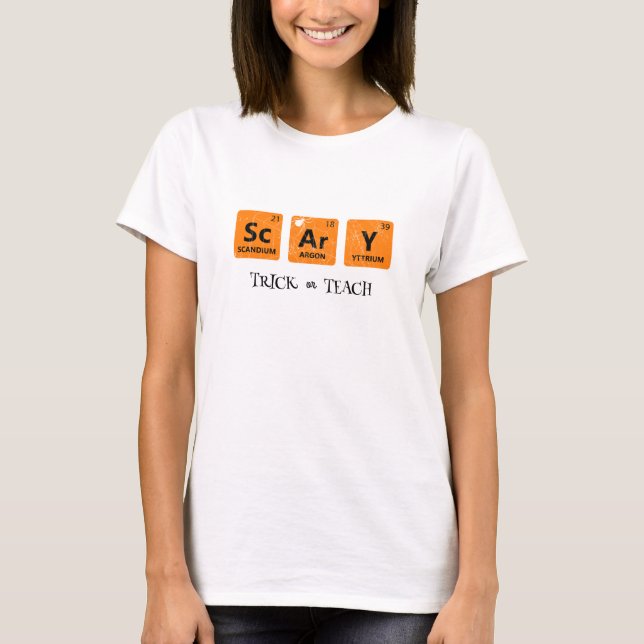 T-shirt Enseignants Trick ou Enseigner Tableau Périodique  (Devant)