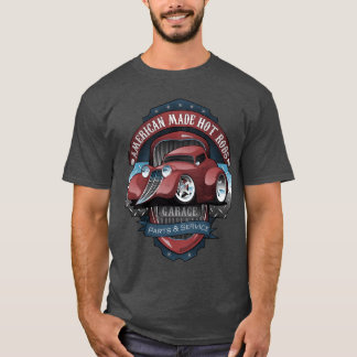 T-shirt Enseigne de garage de voitures anciennes American 