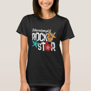 T-shirt Enseignement Rockstar Enseignant Cadeau Retour À L