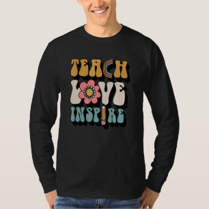 T-shirt Enseigner Amour Inspirer Crayon Arc-en-ciel Prof R
