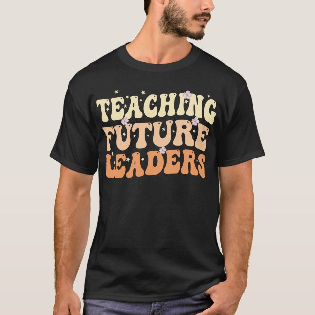 T-shirt enseigner aux futurs leaders melanine noir (Devant)