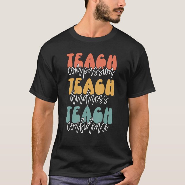 T-shirt Enseigner Compassion Apprendre La Fidélité Enseign (Devant)