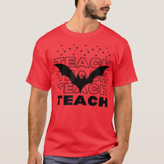 T-shirt Enseigner Enseignant Halloween Fun Bat Et Étoiles