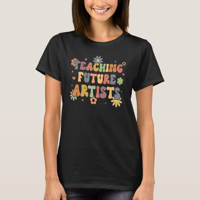 T-shirt Enseigner futurs artistes Retro Enseignants Étudia (Devant)