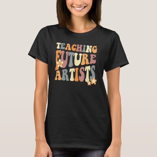 T-shirt Enseigner futurs artistes Retro Enseignants Étudia (Devant)