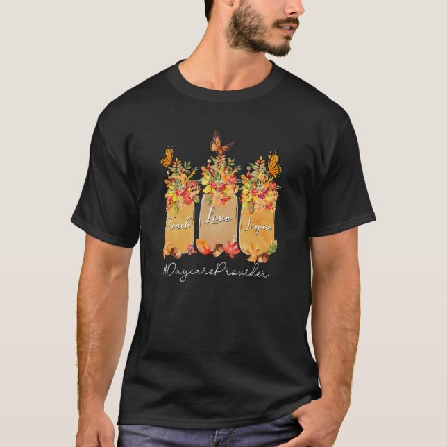 T-shirt Enseigner l'amour Inspire Garderie Automne Automne (Devant)