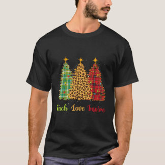 T-shirt Enseigner L'Amour Inspirer Teacher Chemise Noël Ar