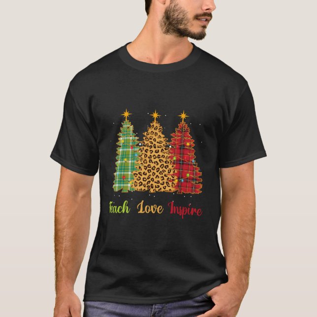 T-shirt Enseigner L'Amour Inspirer Teacher Chemise Noël Ar (Devant)