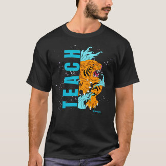 T-shirt Enseigner (tigre Turquoise)