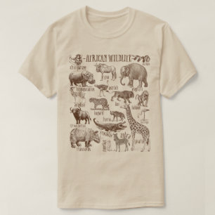 T-shirt Ensemble d'animaux de la faune africaine 