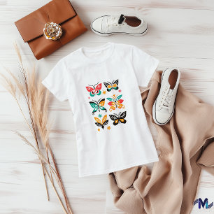 T-shirt Ensemble d'art abstrait papillon coloré