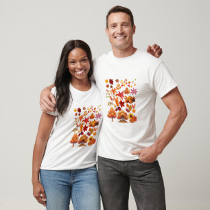 T-shirt Ensemble de cliparts de feuilles d'automne vibrant