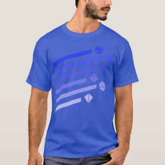 T-shirt Ensemble de dés polyédriques violets vintage Ray T
