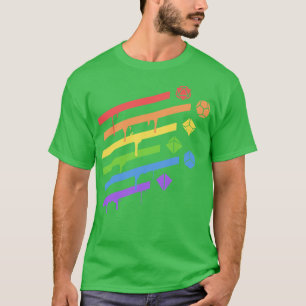 T-shirt Ensemble de dés Rainbow Polyhedral Tabletop RPG Ad