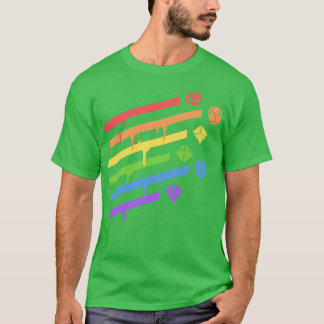 T-shirt Ensemble de dés Rainbow Polyhedral Tabletop RPG Ad