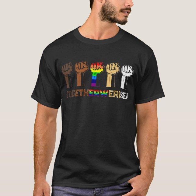 T-shirt Ensemble, nous montons - La vie noire importe (Devant)