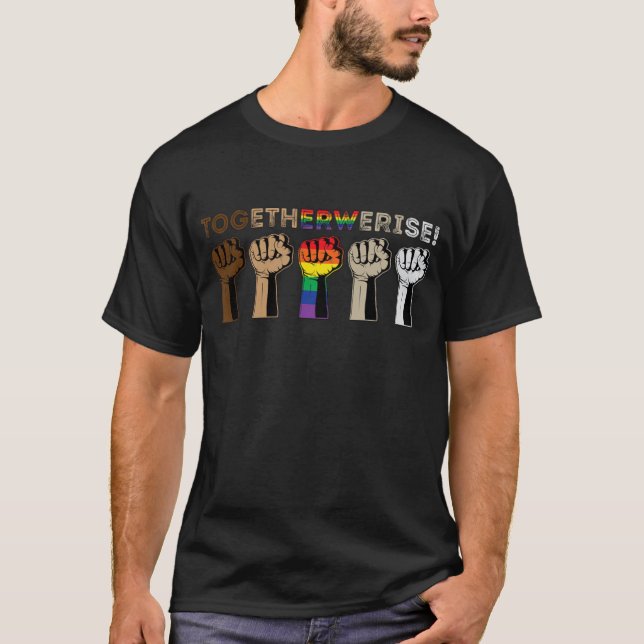 T-shirt Ensemble, nous nous élevons - Les vies noires comp (Devant)