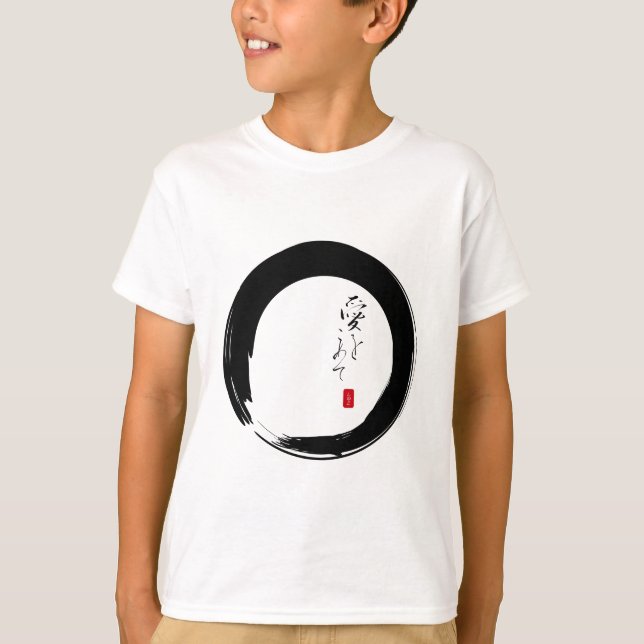 T-shirt Enso avec texte kanji "With Love" (Devant)