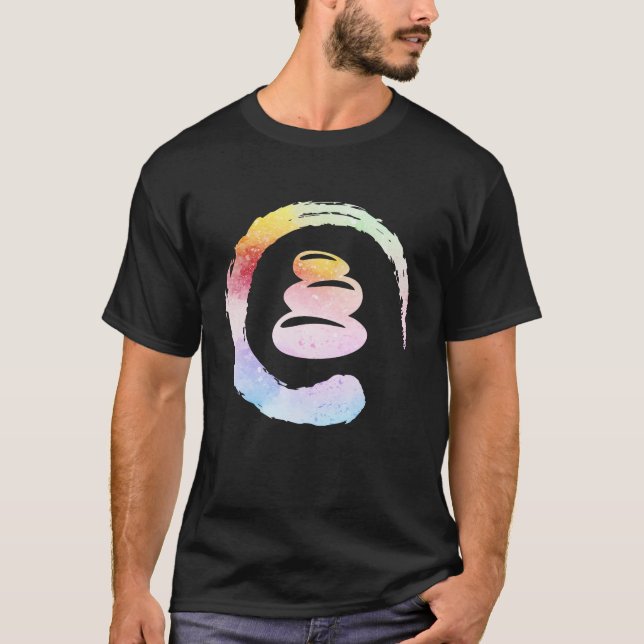 T-shirt Enso Water Circle Zen Stones Bouddhiste Zen Circle (Devant)