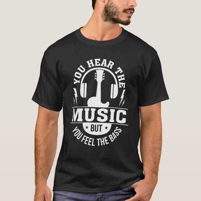 T-shirt Entendez le joueur de guitare basse bas de (Devant)