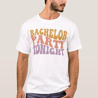 T-shirt Enterrement de vie de garçon ce soir Retro mariage