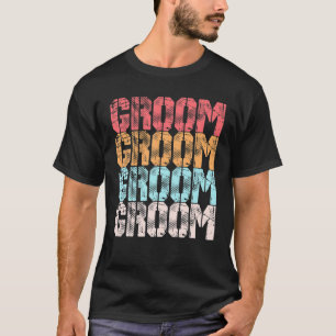 T-shirt Enterrement de vie de garçon de mariage rétro mign