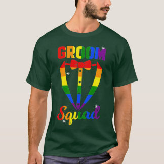 T-shirt Enterrement de vie de garçon gay Équipe du marié L
