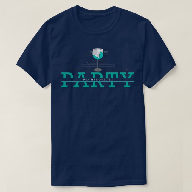 T-shirt Enterrement de vie de jeune fille avec Verre de Vi (Design devant)