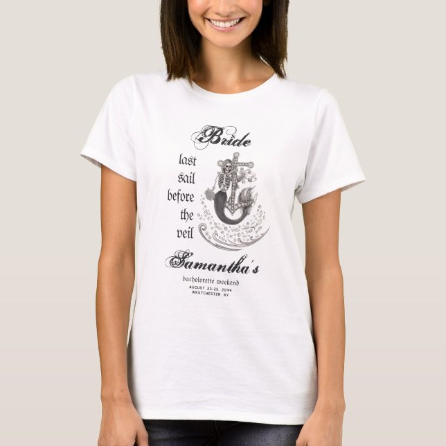 T-shirt Enterrement de vie de jeune fille Mermaid Gothique (Devant)