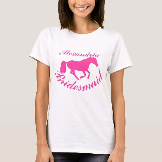 T-shirt Enterrement de vie de jeune fille poney rose (Devant)