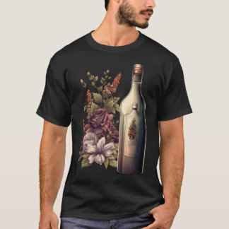 T-shirt Enterrement de Vie de Jeune Fille Vin Fleurs de Ma