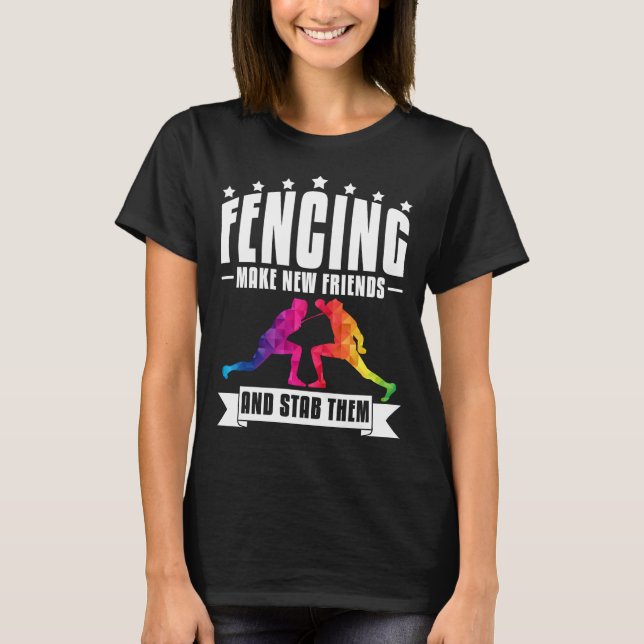 T-shirt Enthousiastes de la clôture fou Funny Fencer (Devant)