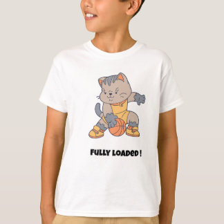 T-shirt Entièrement chargé - Un chat drôle-Basketball 