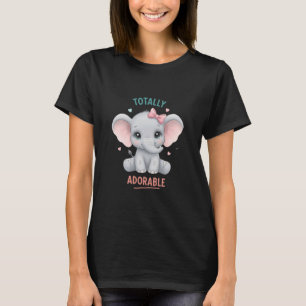 T-shirt Entièrement Mignonne Bébé Fille Éléphant Graphique