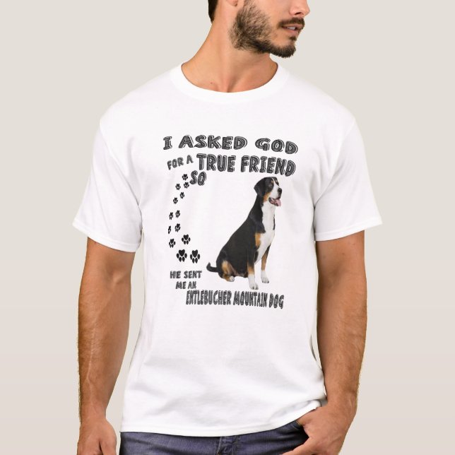 T-shirt Entlebucher Mountain Dog Dit Maman Papa Imprimer,  (Devant)