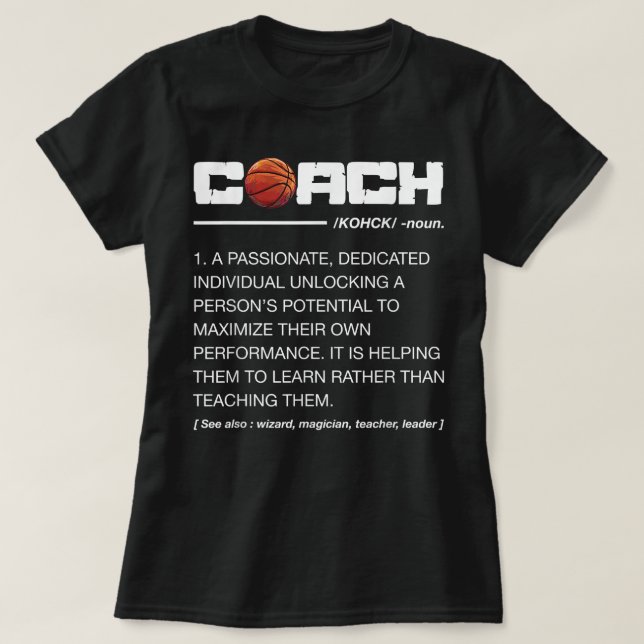 T-shirt Entraînement de définition de l'entraîneur de bask (Design devant)