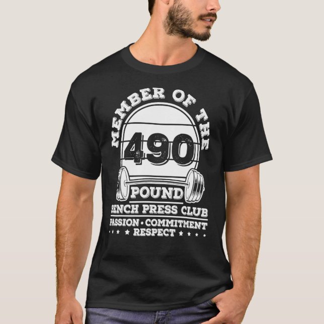 T-shirt Entraînement de poids à banc de 490 livres (Devant)