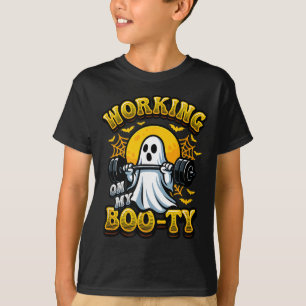 T-shirt Entraînement drôle d'Halloween gym fantôme haltéro
